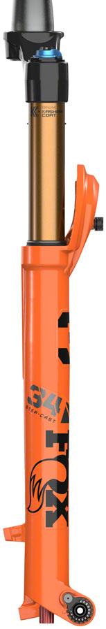 FOX 34 Step-Cast Factory Suspension Fork - 29", 100 mm, 15 x 110 mm, 44 mm Offset, Shiny Orange, FIT4, Push-Lock, Kabolt