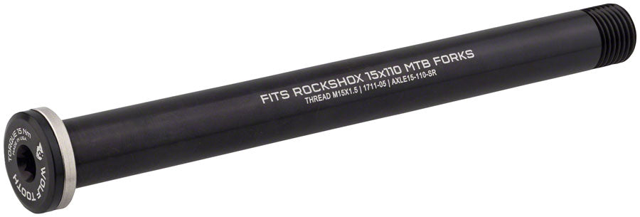 Wolf Tooth Front Thru Axle - RockShox, 15 x 110mm, Black
