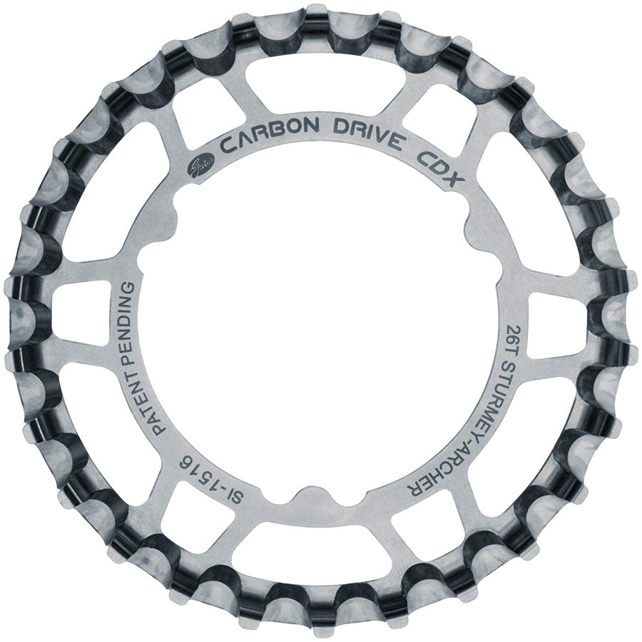 Gates Carbon Drive CDX CenterTrack Rear Sprocket - 26t, For Sturmey-Archer 46.87mm 3-Lobe, Silver