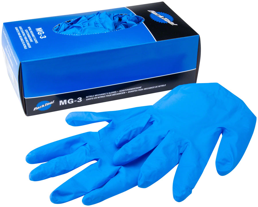 Park Tool MG-3 Nitrile Gloves Shop Gloves, Large, Nitrile Gloves, Blue