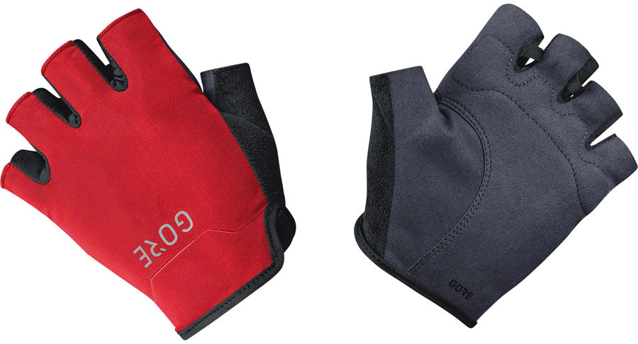 GORE C3 Short Gloves - Black/Red, Short Finger, Medium