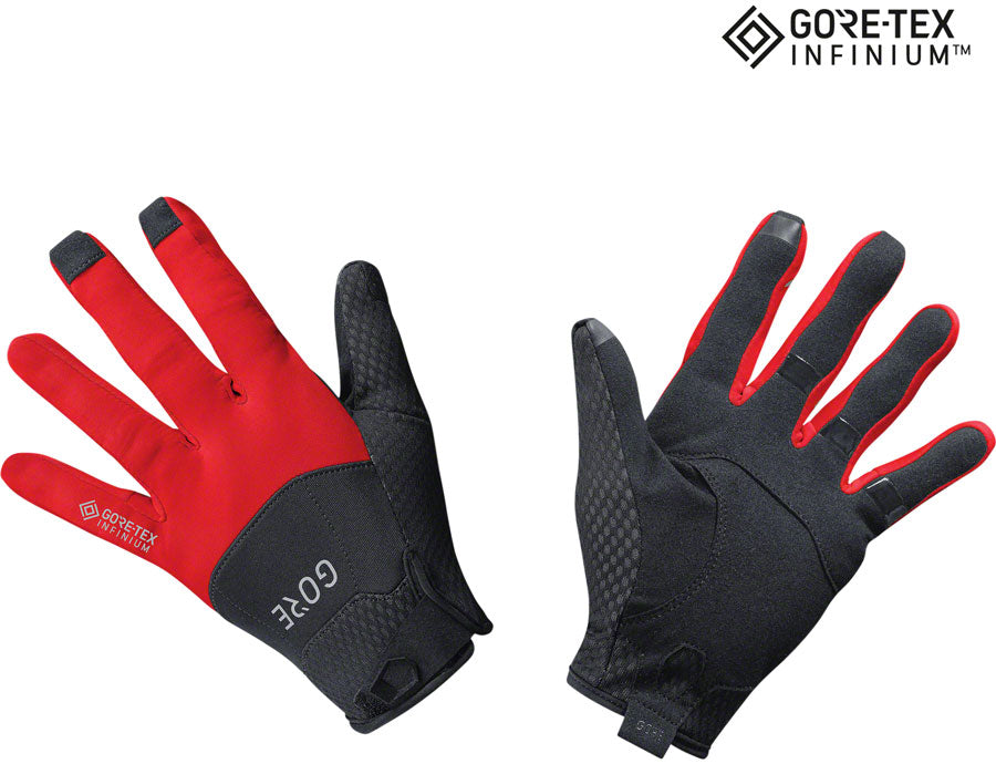 GORE C5 GORE-TEX INFINIUM Gloves - Black/Red, Full Finger, Small