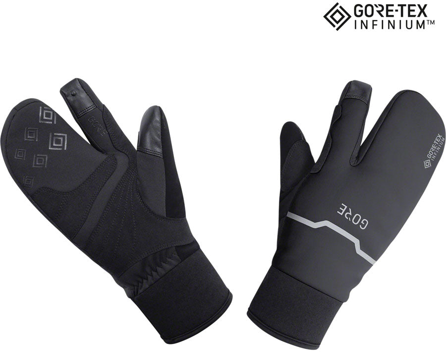 GORE GORE-TEX WINDSTOPPER INFINIUM Thermo Split Gloves - Black, Lobster Style, Medium