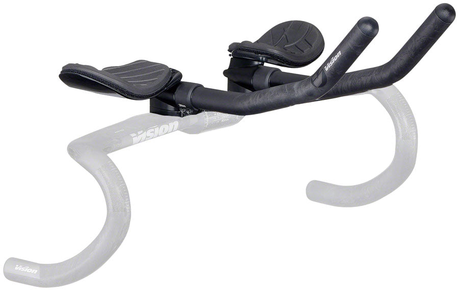 Vision Metron 4D Clip On Aero Bar - 290mm, Flat M.A.S., J-Bend, Black