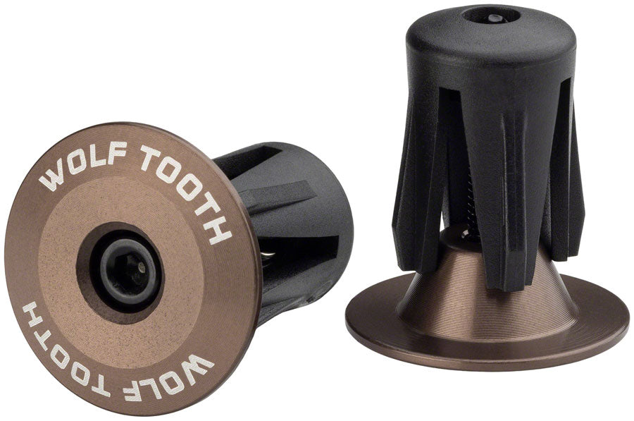 Wolf Tooth Alloy Bar End Plugs Handlebar Grips Brown