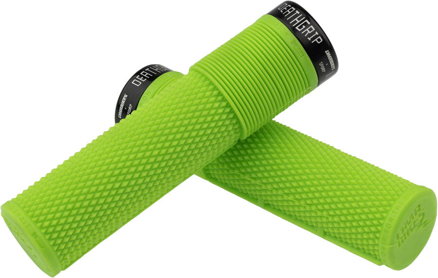Dmr DeathGrip Flangeless Grips Handlebar Grips Rubber Green
