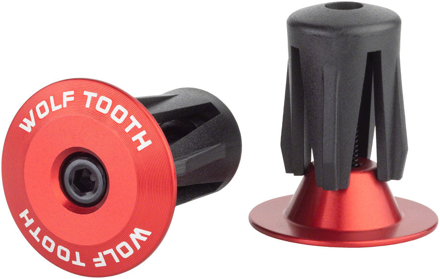 Wolf Tooth Alloy Bar End Plugs Handlebar Grips Red