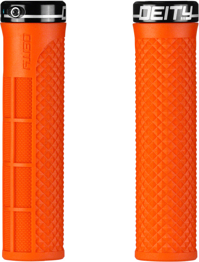 DEITY Lockjaw Grips - Orange, Lock-On