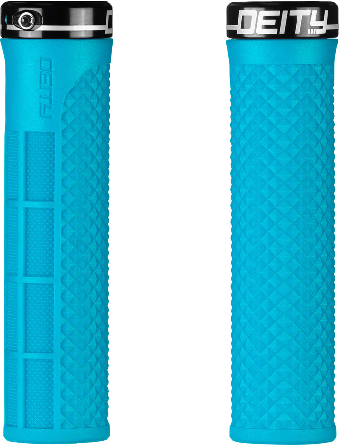 DEITY Lockjaw Grips - Turquoise, Lock-On