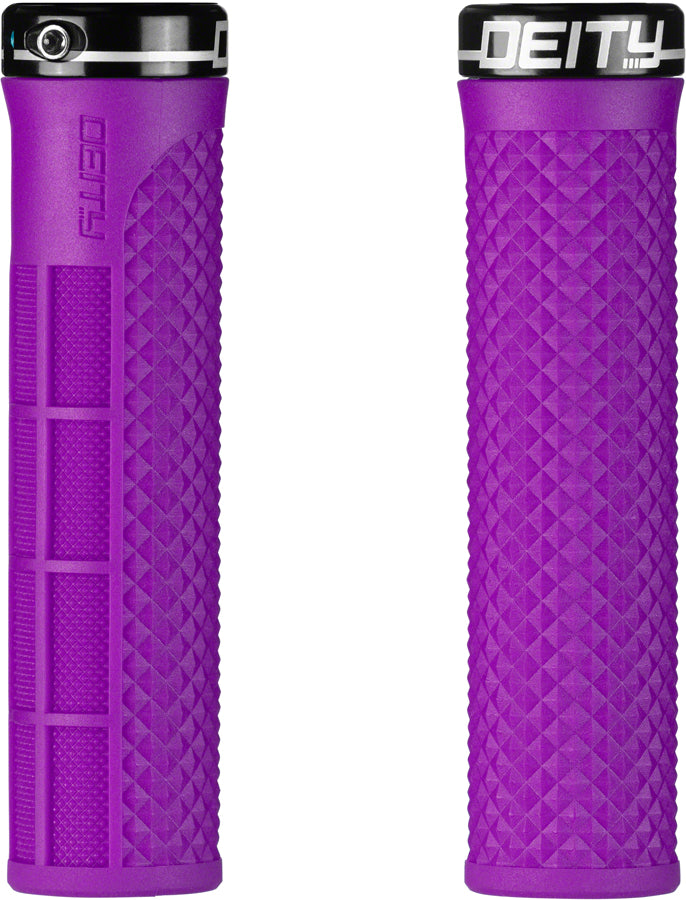 Deity Components DEITY Lockjaw - Purple Lock-On Handlebar Grips Black