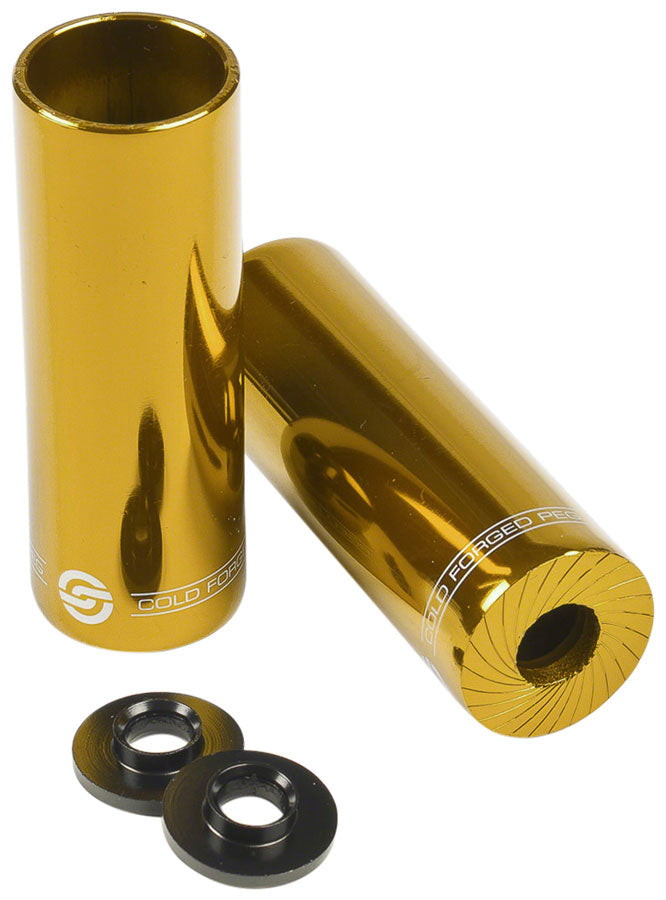 Salt AM Steel BMX Pegs - 4.15", 14mm with Adapter, Gold, Pair