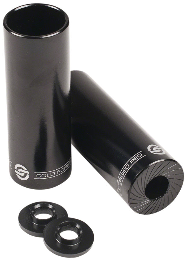 Salt AM Steel BMX Pegs - 4.15", 14mm with Adapter, Black, Pair