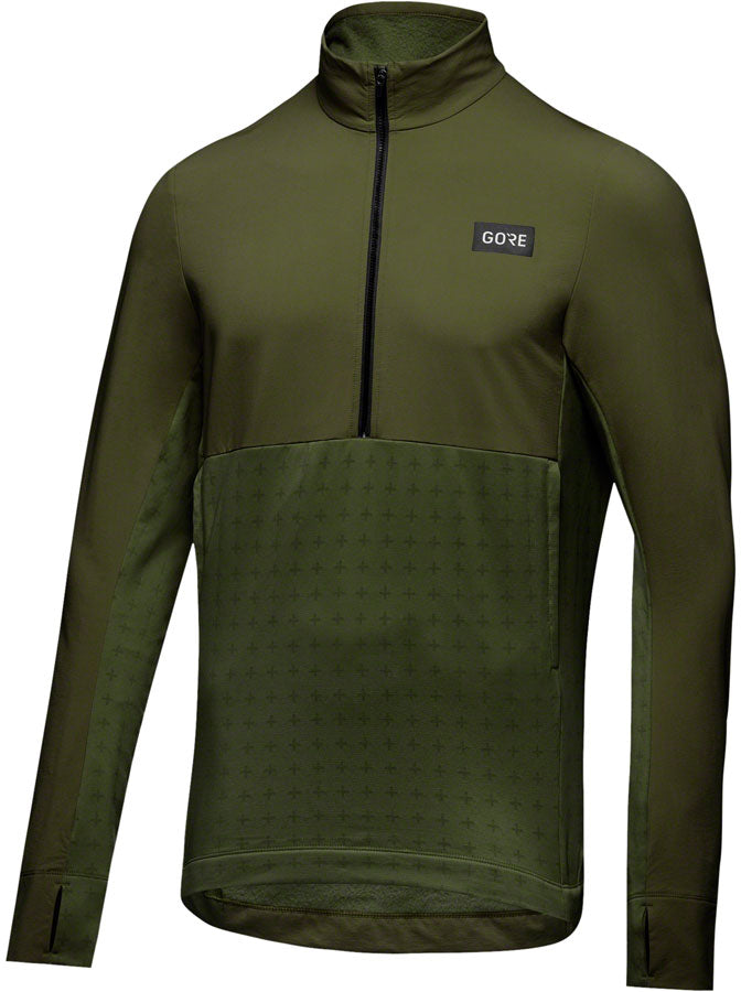 GORE Trail KPR Hybrid 1/2-Zip Jersey - Utility Green, Men's, Large
