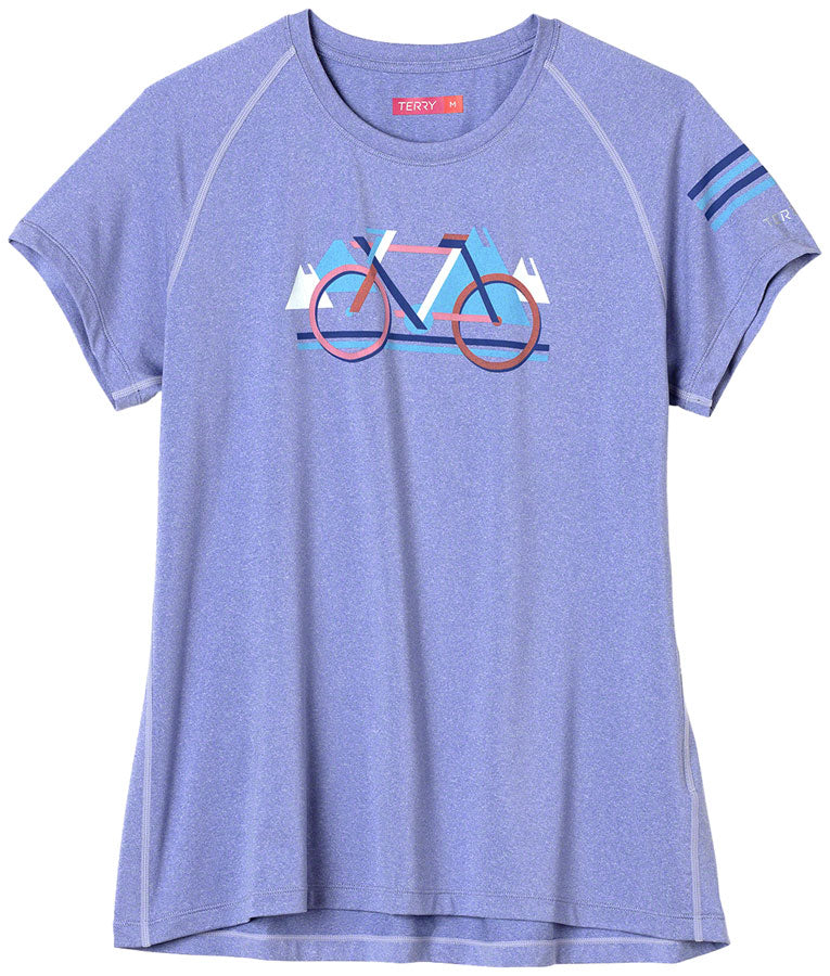 Terry Tech Tee - Flow, Iris/Block, Large