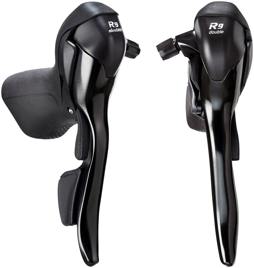 microSHIFT R9 Bar 2 9-Speed Drop Bar Shifter Set Black Bicycle Shifter