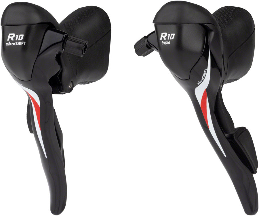 microSHIFT R10 Bar 3 10-Speed Drop Bar Shifter Set Black Bicycle Shifter