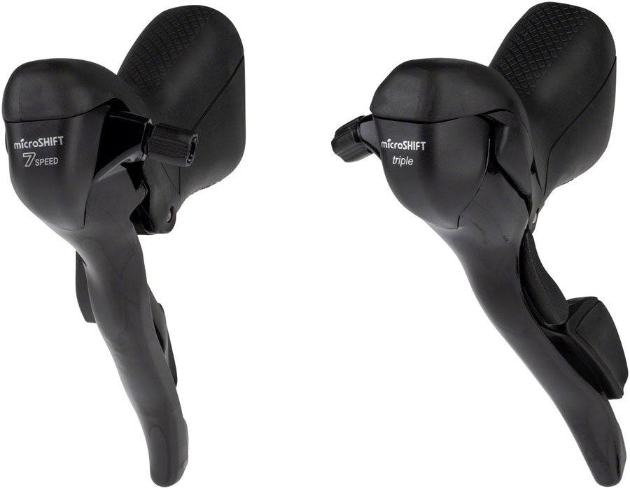 microSHIFT R7 Bar 3 7-Speed Drop Bar Shifter Set Black Bicycle Shifter