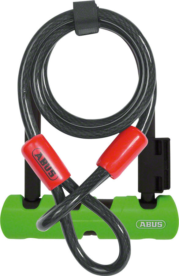 Abus Ultra 410 U-Lock - 3.9 x 5.5", Keyed, Black/Green, Includes Cobra cable
