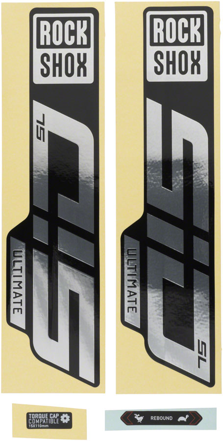 Rockshox Fork Decal Kit - SID SL Ultimate, 27.5"/29", Gloss Polar Foil/High Gloss Black