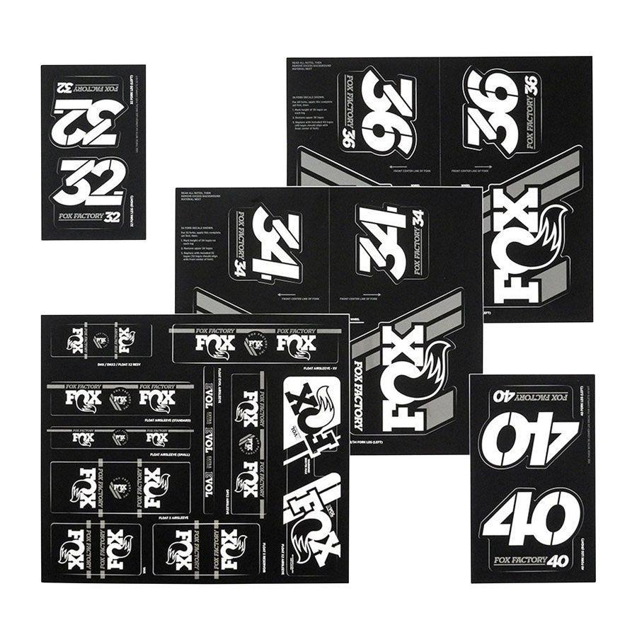 FOX Heritage Decal Kit for Forks and Shocks, White