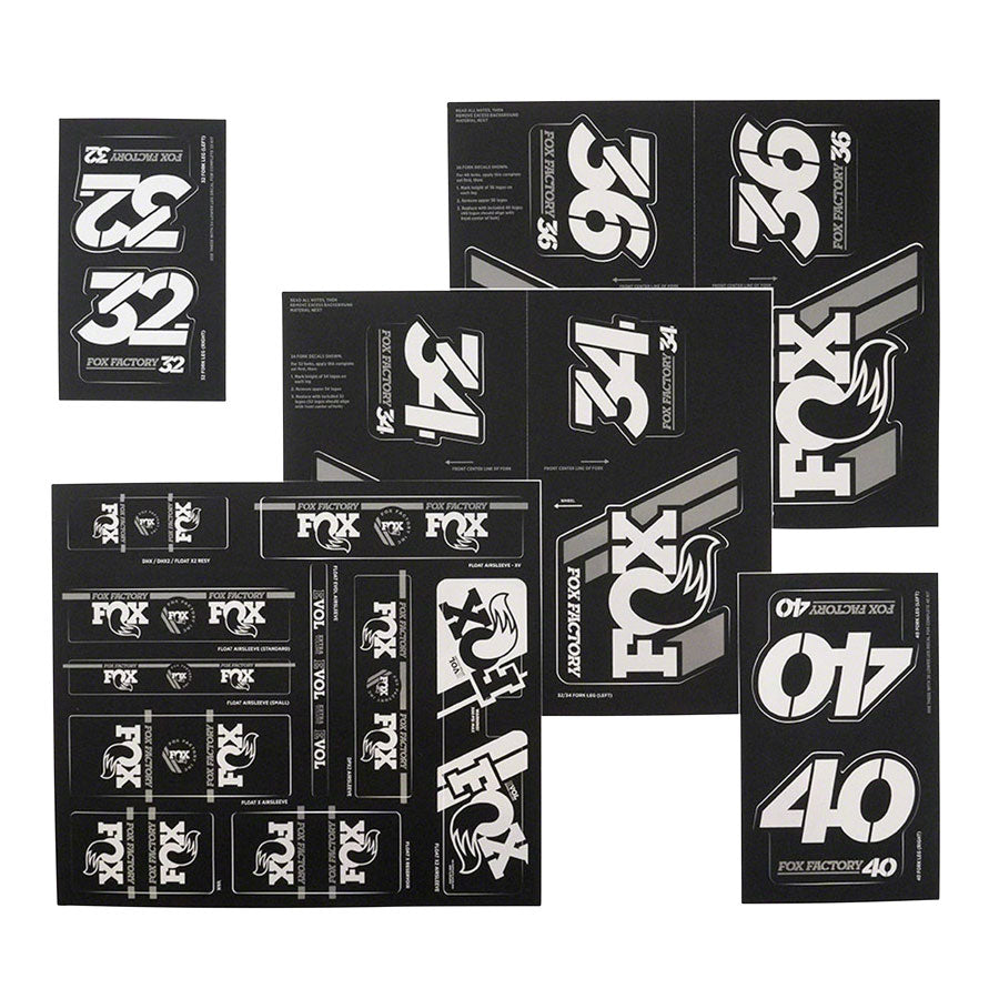 FOX Heritage Decal Kit for Forks and Shocks, Silver