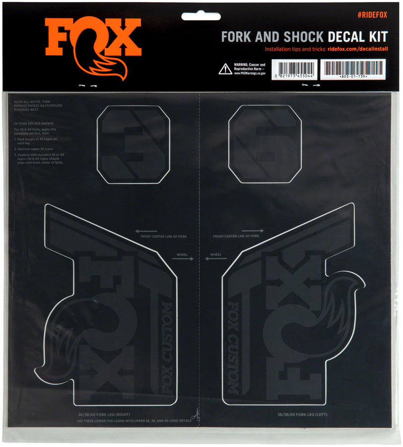 FOX Fork and Shock Decal Kit Stealth Black – Velo Mine