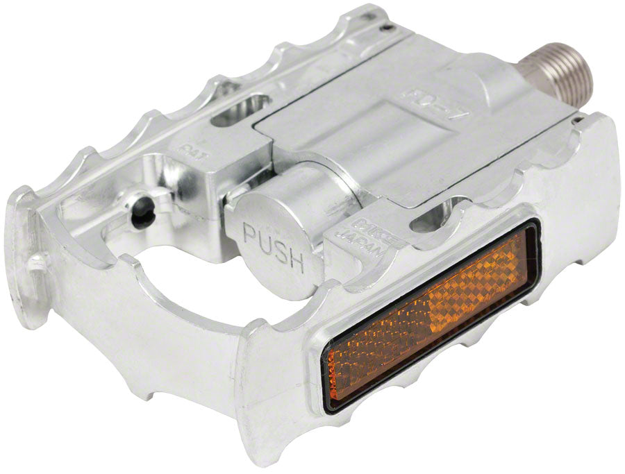MKS FD-7 Folding Platform Pedal: 9/16" Alloy Silver