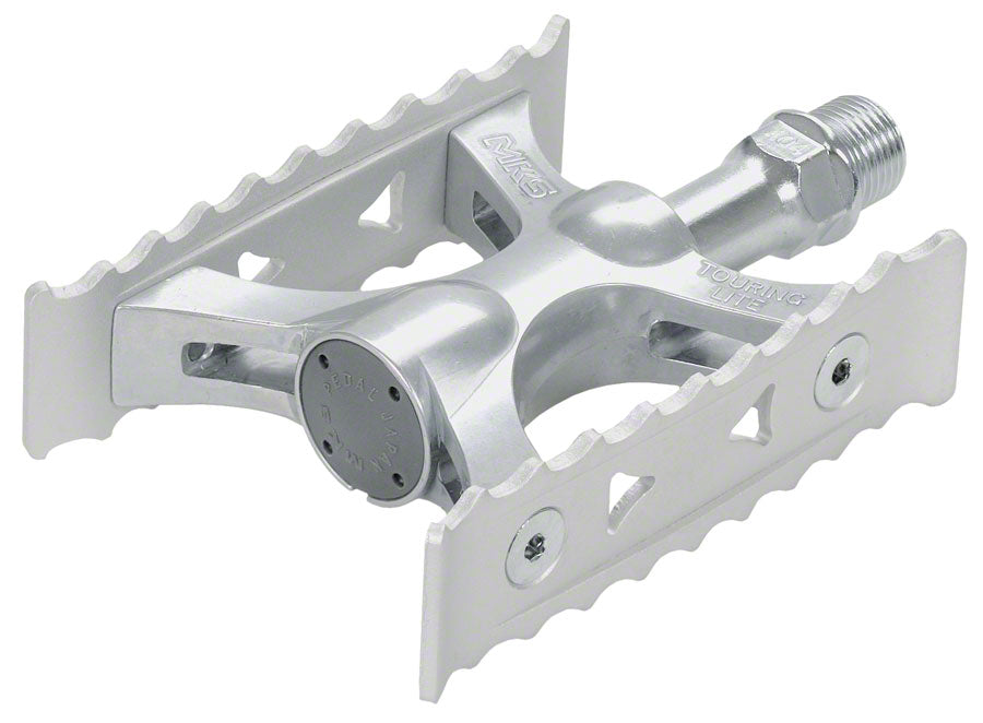 MKS Touring Lite Pedals: 9/16"Toe Clip Compatible Alloy Silver