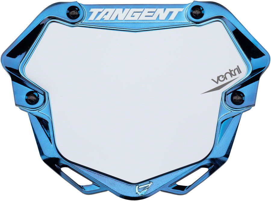 Tangent Pro Ventril 3D Number Plate - Chrome Blu/White