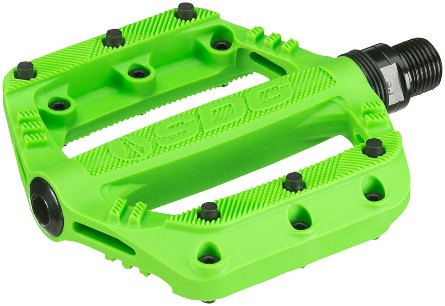 SDG Slater Kids Composite Plastic Neon Flat/Platform Pedals 9/16" Green
