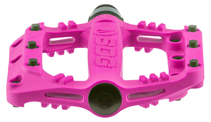 SDG Slater Kids Composite Plastic Neon Flat/Platform Pedals 9/16" Pink