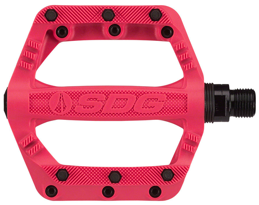 SDG Slater Kids Composite Plastic Flat/Platform Pedals 9/16" Red