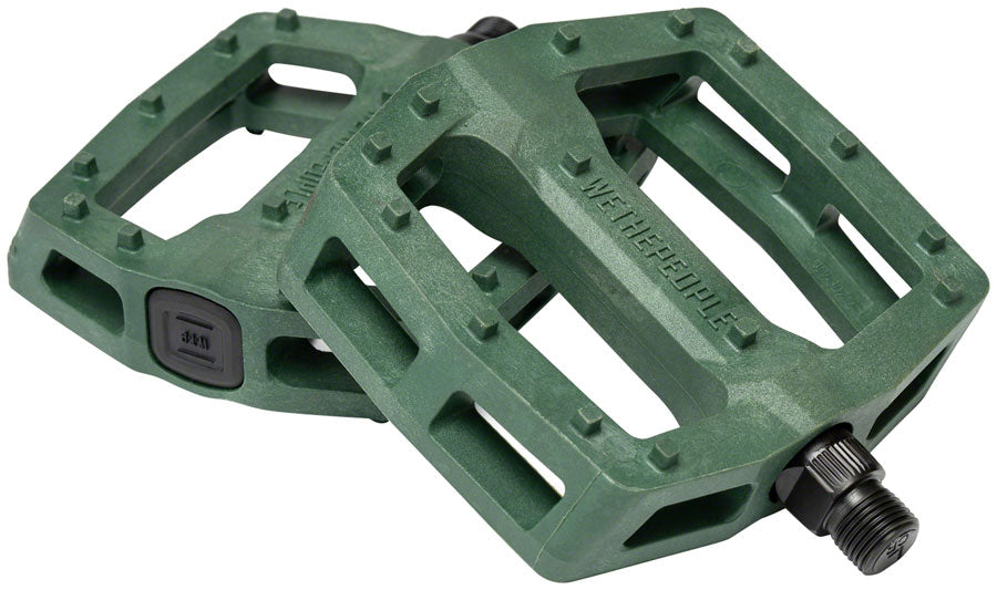 We The People Logic Composite Plastic Dark Flat/Platform Pedals 9/16" Green