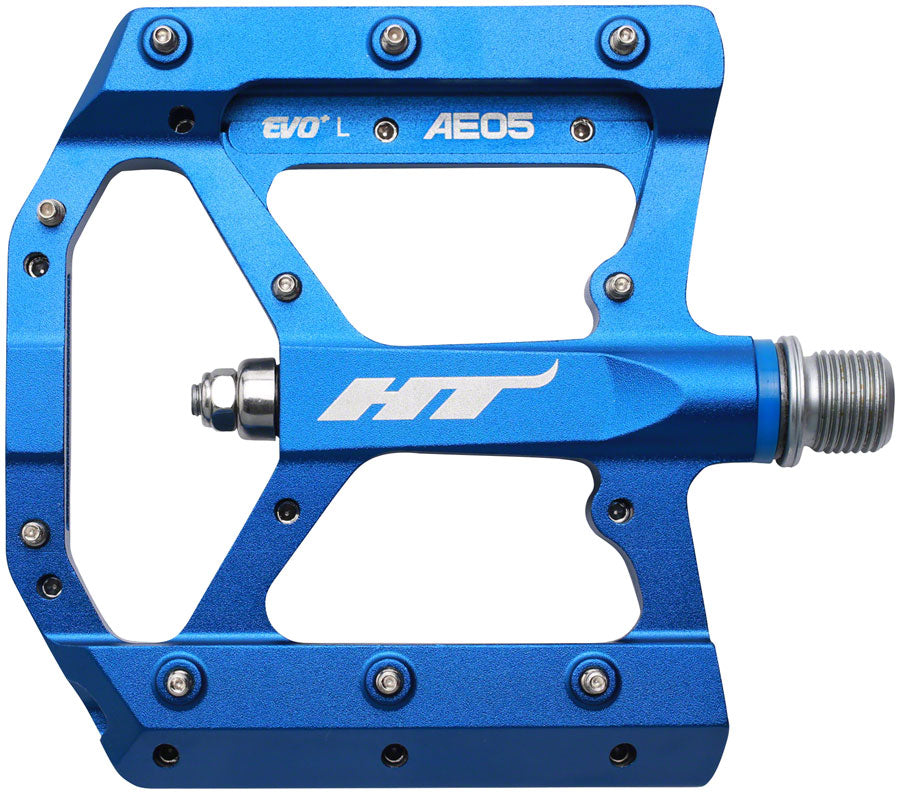 HT Components AE05(EVO ) Aluminum Royal Flat/Platform Pedals 9/16" Blue