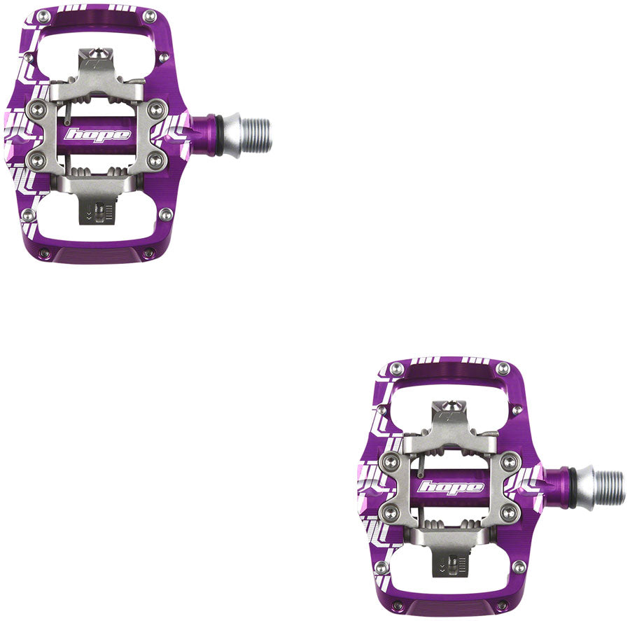 Hope TC Union Clip Pedal - Dual Sided Clipless with Platform, 9/16", Purple