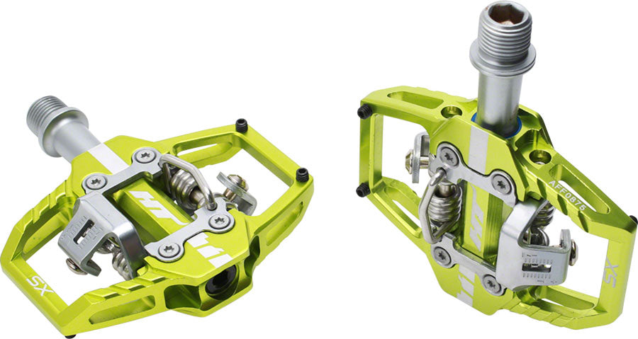 HT Components T1 SX BMX SX Dual Sided Aluminum Apple Clipless Pedals 9/16" Green