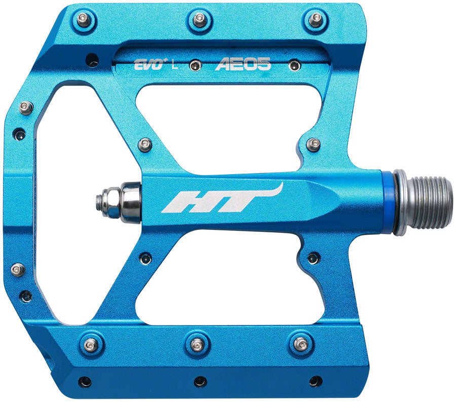 HT Components AE05 Evo Aluminum Marine Flat/Platform Pedals 9/16" Blue