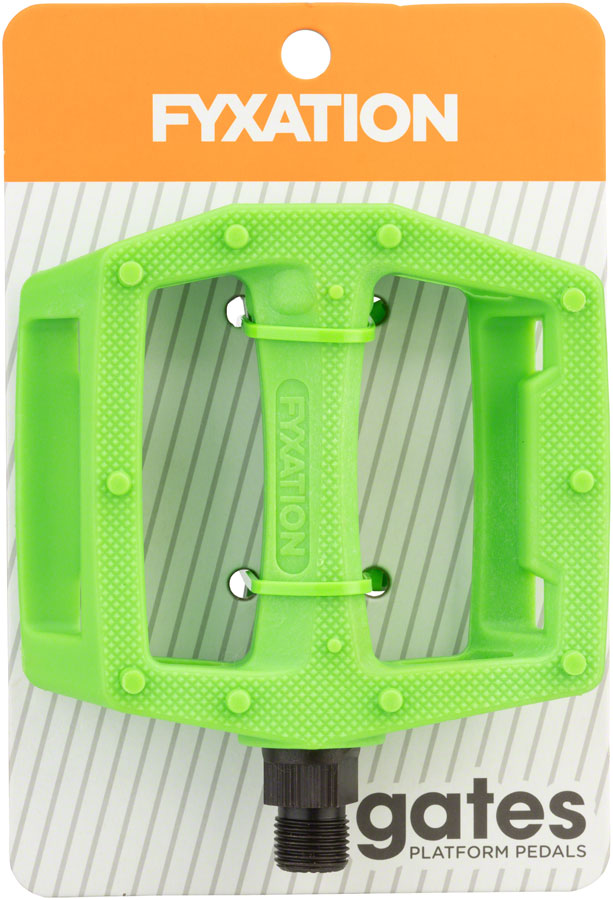 Fyxation Gates Pedals - Platform, Plastic, 9/16", Green