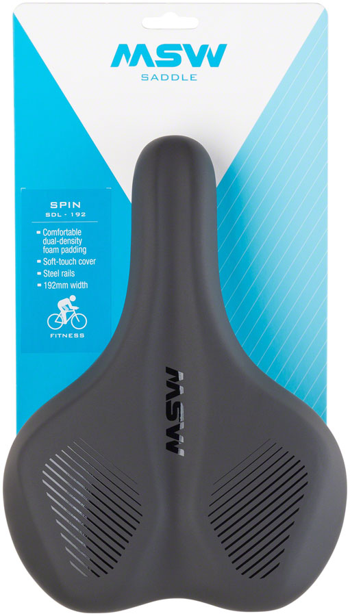 MSW SDL-192 Spin Fitness - Comfort Steel Rail Saddle Black/Orange