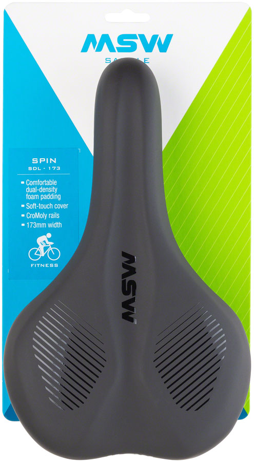 MSW SDL-173 Spin Fitness - Comfort CrMo Rail Saddle Black/Orange