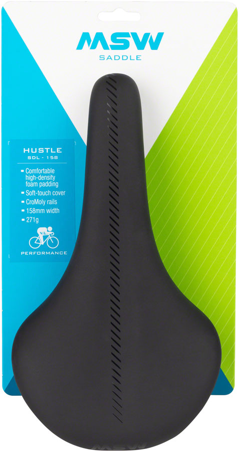 MSW SDL-158 Hustle Performance - Comfort CrMo Rail Saddle Black