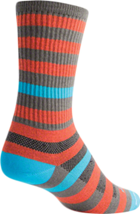 SockGuy Crew Metro Socks - 6 inch, Orange/Gray, Large/X-Large