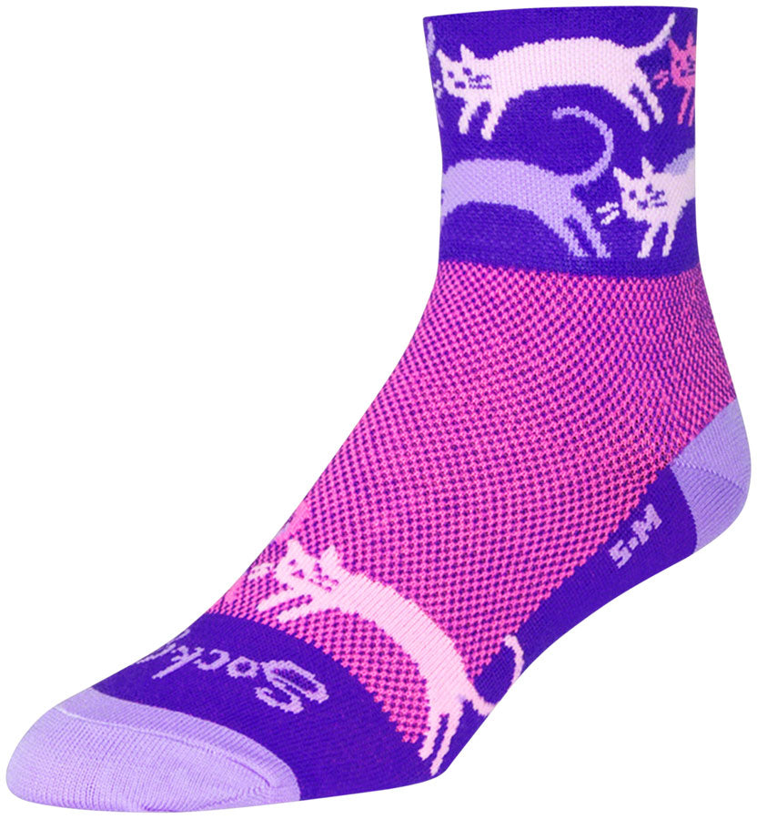 SockGuy Classic Pounce Socks - 3 inch, Purple, Large/X-Large