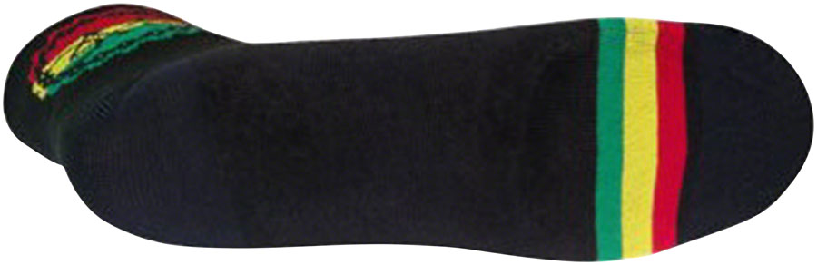 SockGuy Classic Rasta Ride Socks - 3 inch, Black/Rasta, Small/Medium