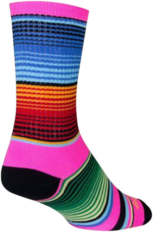 SockGuy Crew Siesta Socks - 6 inch, Pink/Multi-Color, Small/Medium