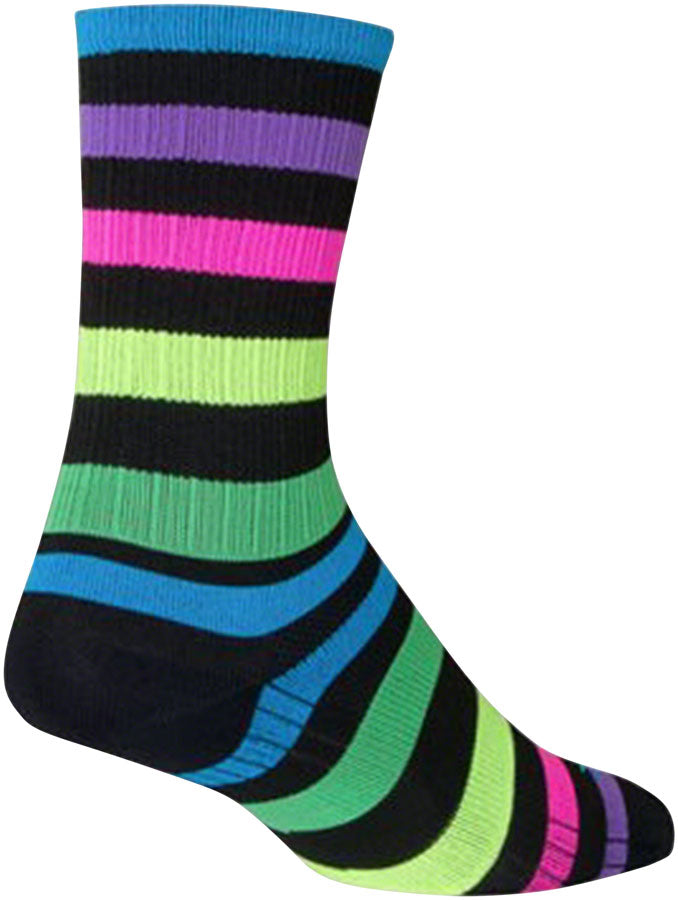 SockGuy SGX Night Bright Socks - 6 inch, Black/Multi-Color, Large/X-Large
