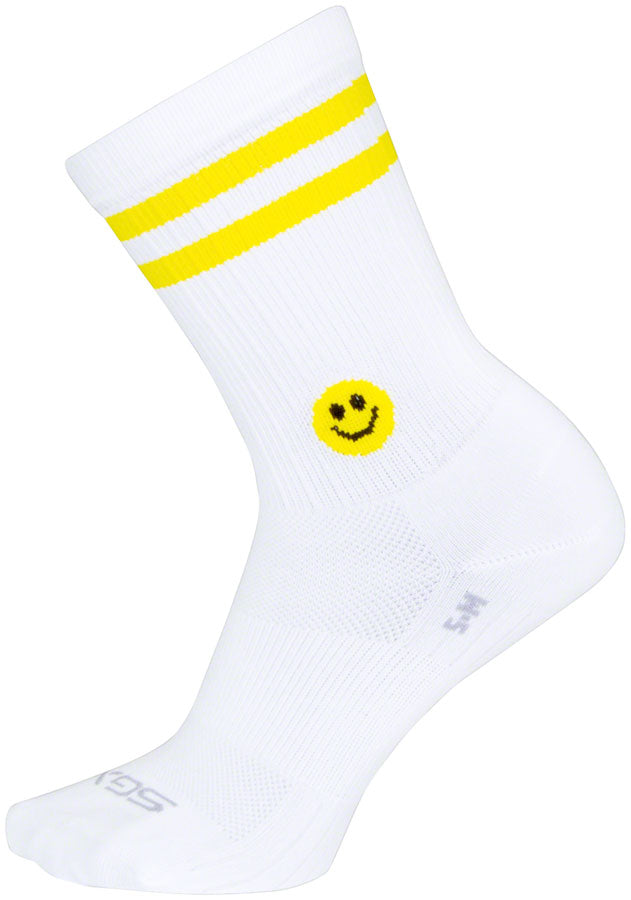 SockGuy SGX Smiley Socks - 6 inch, White/Yellow, Large/X-Large
