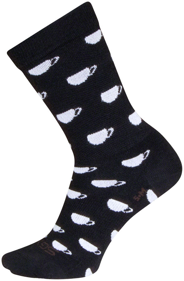 SockGuy SGX Wool Mugs Socks - 6 inch, Black/White, Small/Medium