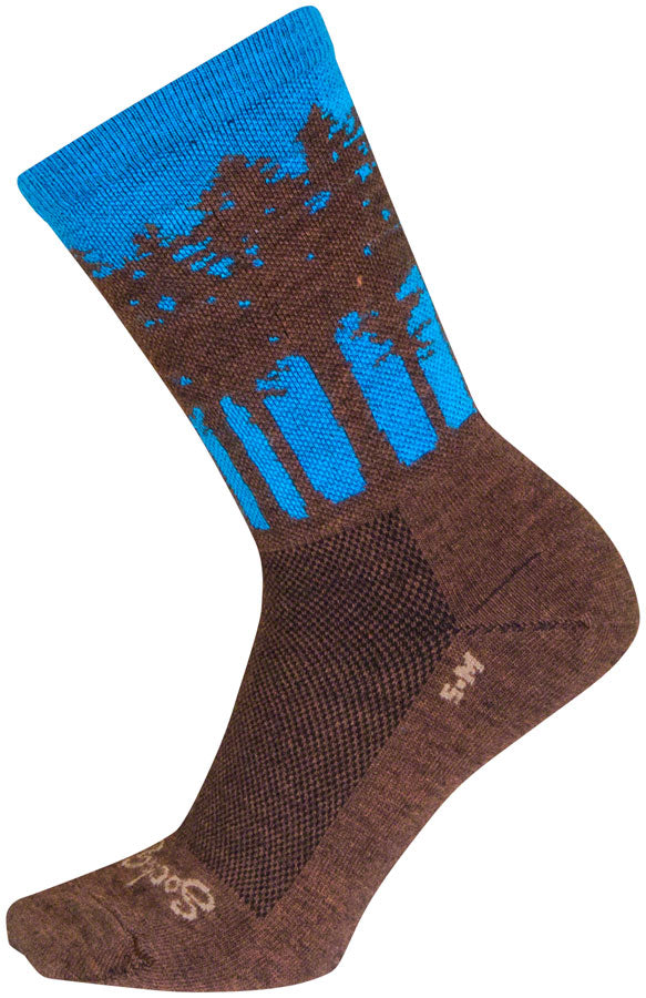 SockGuy Treeline Wool Socks - 6 inch, Brown/Blue, Large/X-Large