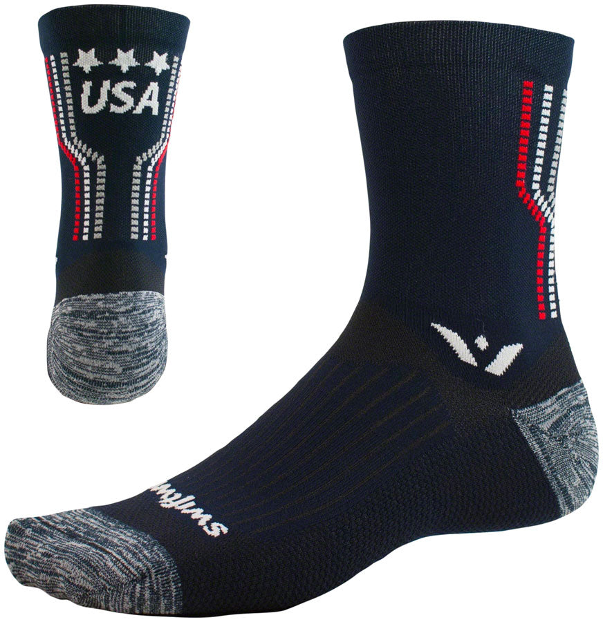 Swiftwick Vision Five Tribute Socks - 5 inch, USA Proud, Small
